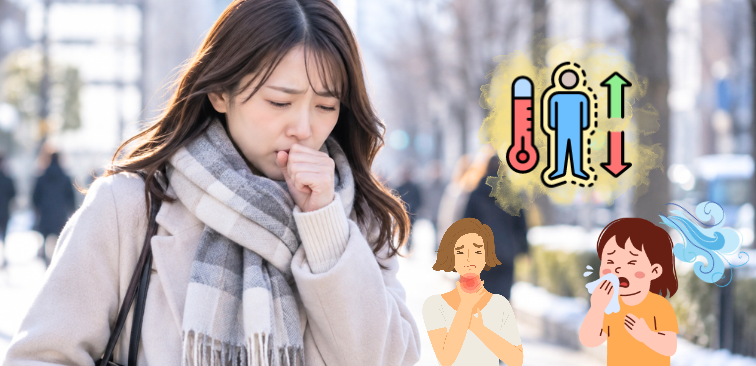 寒暖差アレルギーで咳が出る時に確認したい症状の例