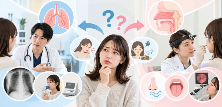 咳が続く場合と味覚や臭覚の変化が続き場合の受診先